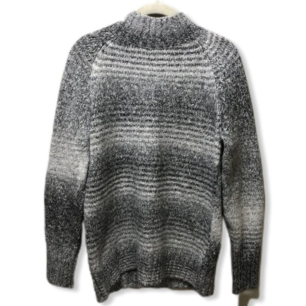 {Chaps} Grey Mock Neck Sweater